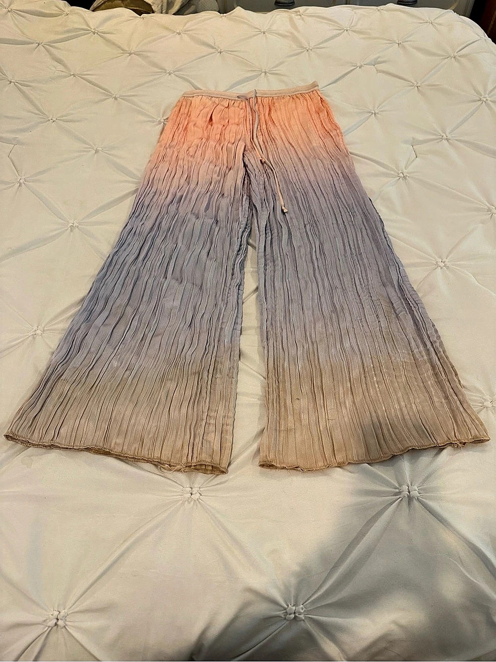 Song of Style Pleated Wide Leg Pants in Pink & Purple Size Small